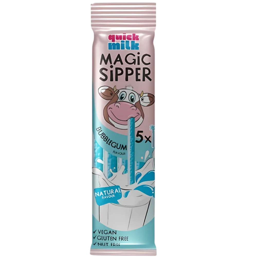 Quick Milk Magic Sipper – Bubble Gum – 30 g – 5 pailles