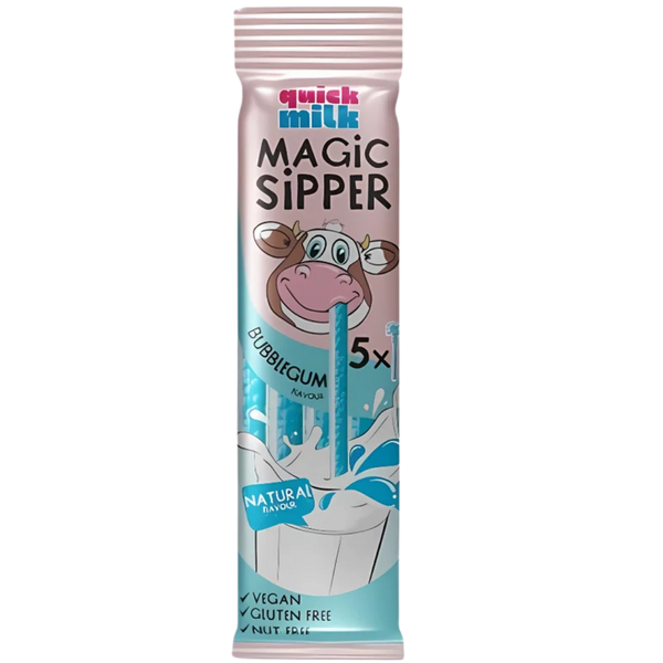 Quick Milk Magic Sipper – Bubble Gum – 30 g – 5 pailles