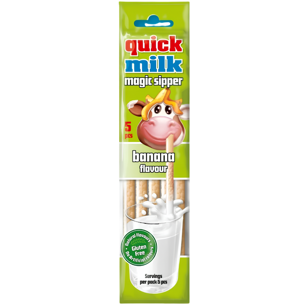 Quick Milk Magic Sipper – Banane – 30 g – 5 pailles