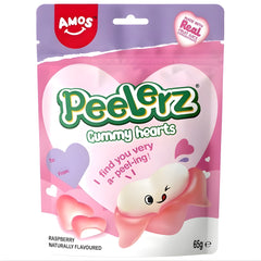 Amos Peelerz Gummy Hearts Raspberry