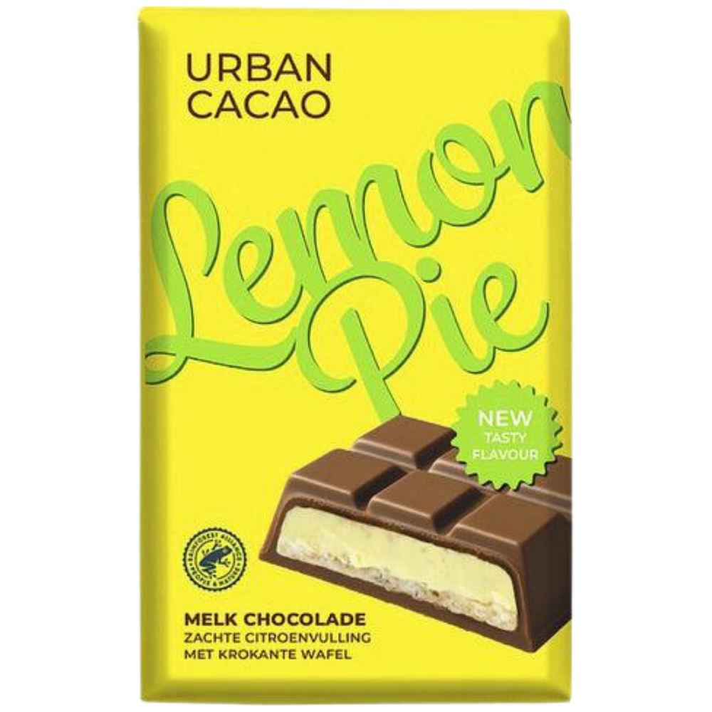 Urban Cacao Lemon Pie – Tablette de Chocolat au Lait Fourrée Saveur Tarte au Citron