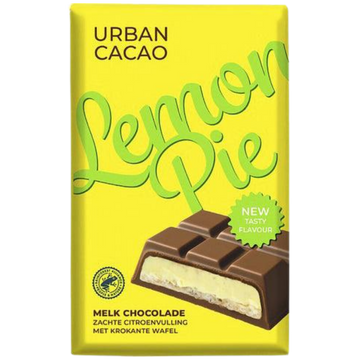 Urban Cacao Lemon Pie – Tablette de Chocolat au Lait Fourrée Saveur Tarte au Citron
