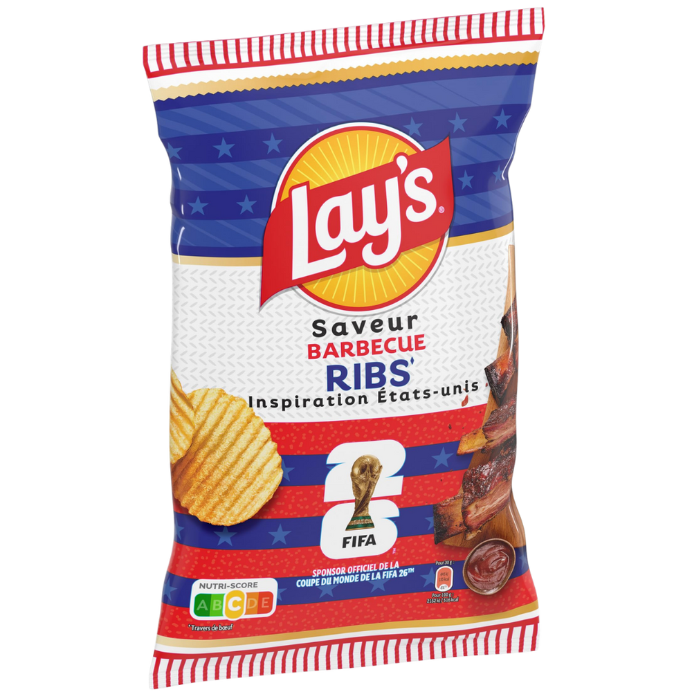 Lay's Saveur Barbecue Ribs FIFA 26 | Chips Ondulées Édition Limitée