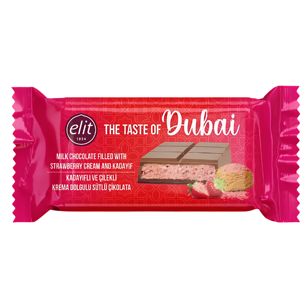 Elit The Taste of Dubai Strawberry & Kadayif – Chocolat au Lait Fourré Fraise et KadaïF dlc 03.08.2026
