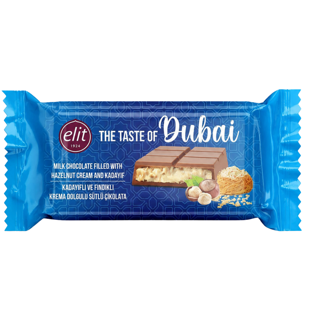 Elit The Taste of Dubai – Barre Chocolat au Lait Fourrée Noisette & KadaïF