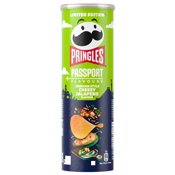 Pringles Passport Flavours Cheesy Jalapéño | Édition Limitée Mexique – produit importé chez Gr’eat Gourmandises
