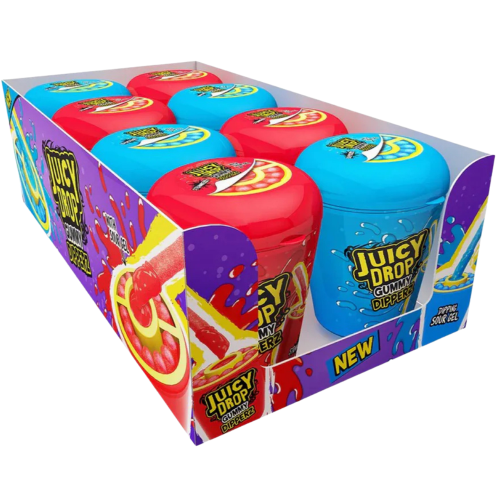 Juicy Drop Gummy Dippers – Bonbons Gélifiés à Tremper dans un Gel Ultra Acidulé – produit importé chez Gr’eat Gourmandises