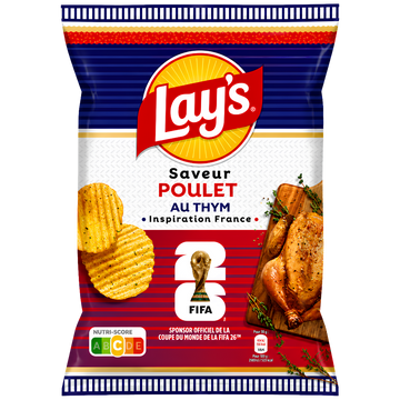 Lay's Poulet au Thym FIFA Edition – Chips Ondulées Saveur Poulet Rôti aux Herbes de Provence