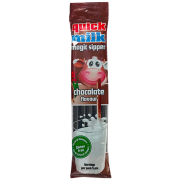 Quick Milk Magic Sipper Chocolat – Pailles Aromatîsées au Chocolat pour Lait (5 pailles)