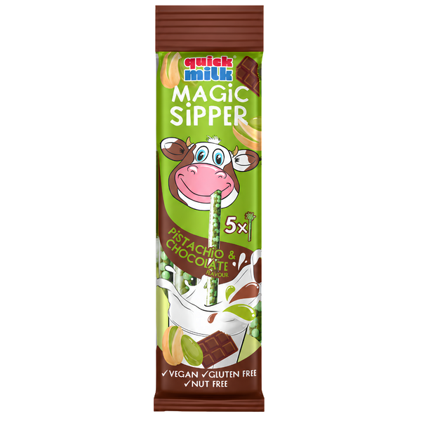 Quick Milk Magic Sipper Pistache-Chocolat – 5 pailles – produit importé chez Gr’eat Gourmandises