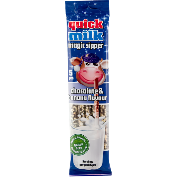 Quick Milk Magic Sipper Chocolat-Banane – 5 pailles – produit importé chez Gr’eat Gourmandises