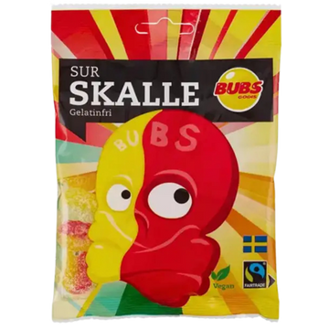 BUBS Sur Skalle – Bonbons Acidulés Vegan aux Saveurs Fruitières Scandinaves