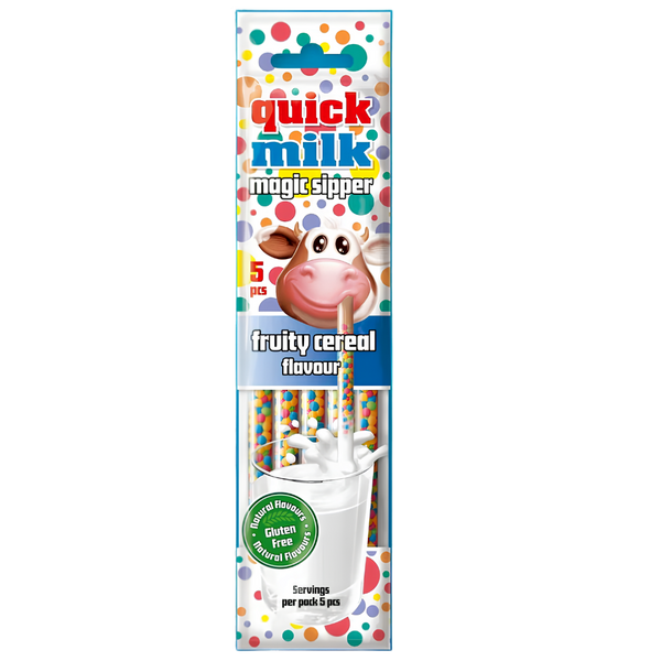 Quick Milk Magic Sipper Fruity Cereal – 5 pailles – produit importé chez Gr’eat Gourmandises