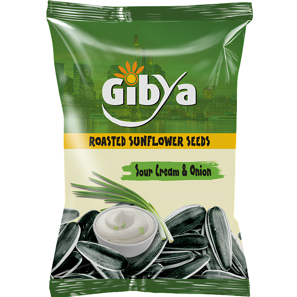 Gibya Graines de Tournesol Grillées Sour Cream & Onion – Snack Croquant Saveur Crème & Oignon