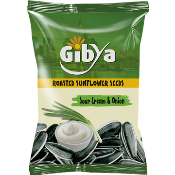 Gibya Graines de Tournesol Grillées Sour Cream & Onion – Snack Croquant Saveur Crème & Oignon