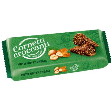 Cornetti Croccanti Nutty Cream – Cornets Gaufrette Croustillants Fourrés à la Crème aux Noisettes