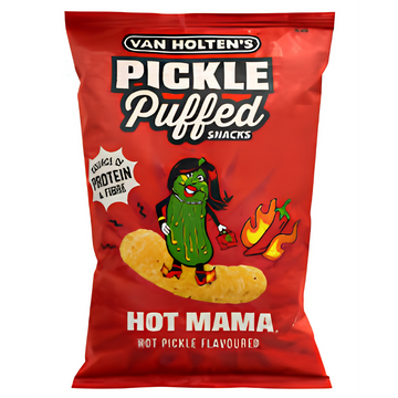 Van Holten's Pickle Puffed Hot Mama – Snack Soufflé Saveur Cornichon Épicé