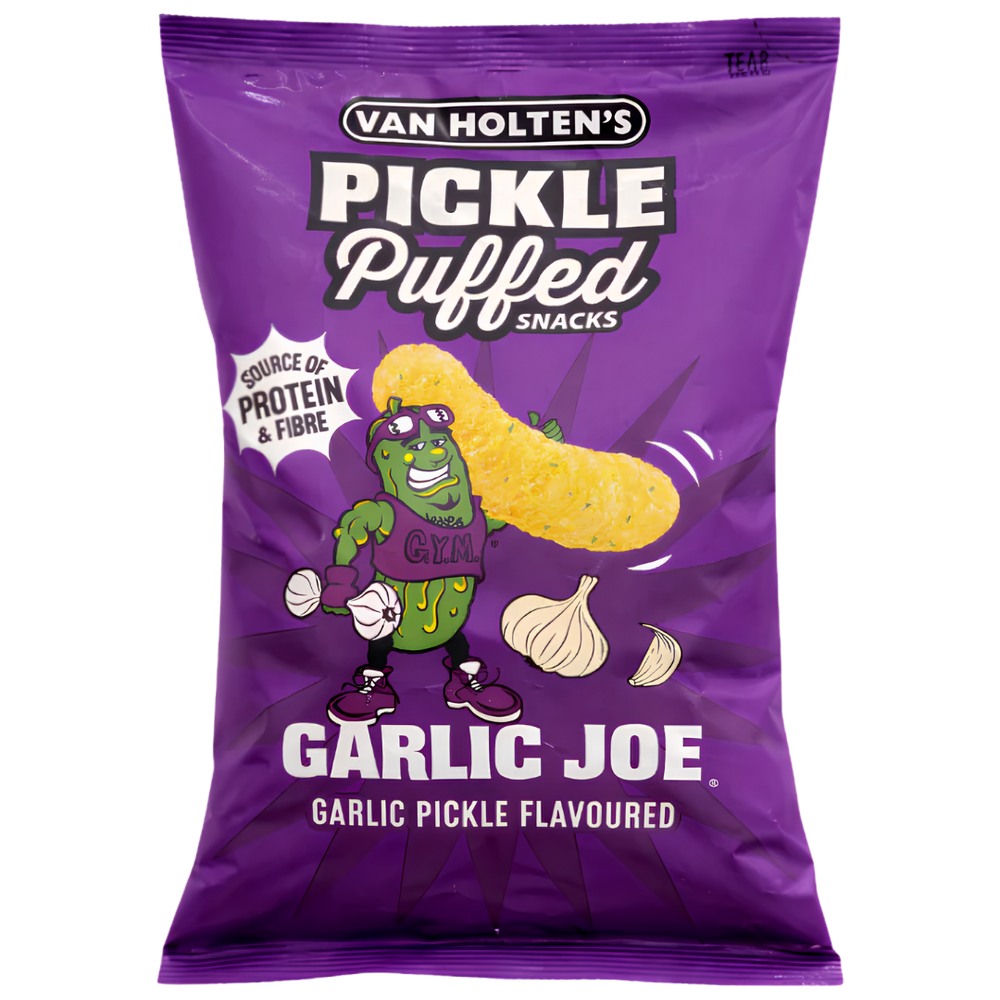Van Holten's Pickle Puffed Garlic Joe – Snack Soufflé Saveur Cornichon à l'Ail