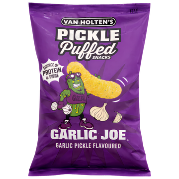 Van Holten's Pickle Puffed Garlic Joe – Snack Soufflé Saveur Cornichon à l'Ail