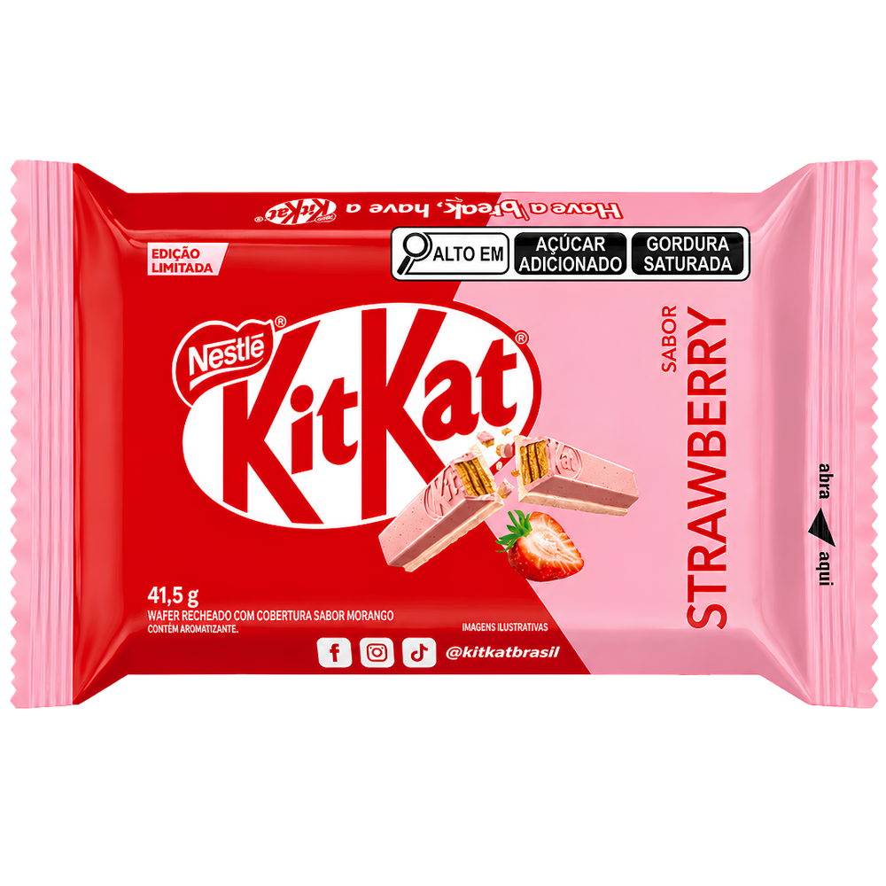 KitKat Strawberry – Gaufrette Croustillante Enrobée au Goût Fraise Édition Limitée