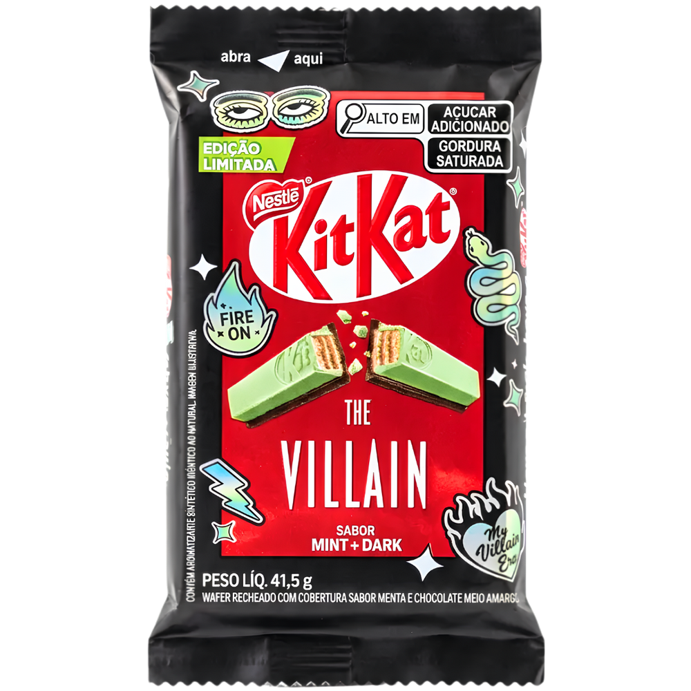 KitKat The Villain Mint + Dark – Gaufrette Chocolat Noir Saveur Menthe 41,5 g