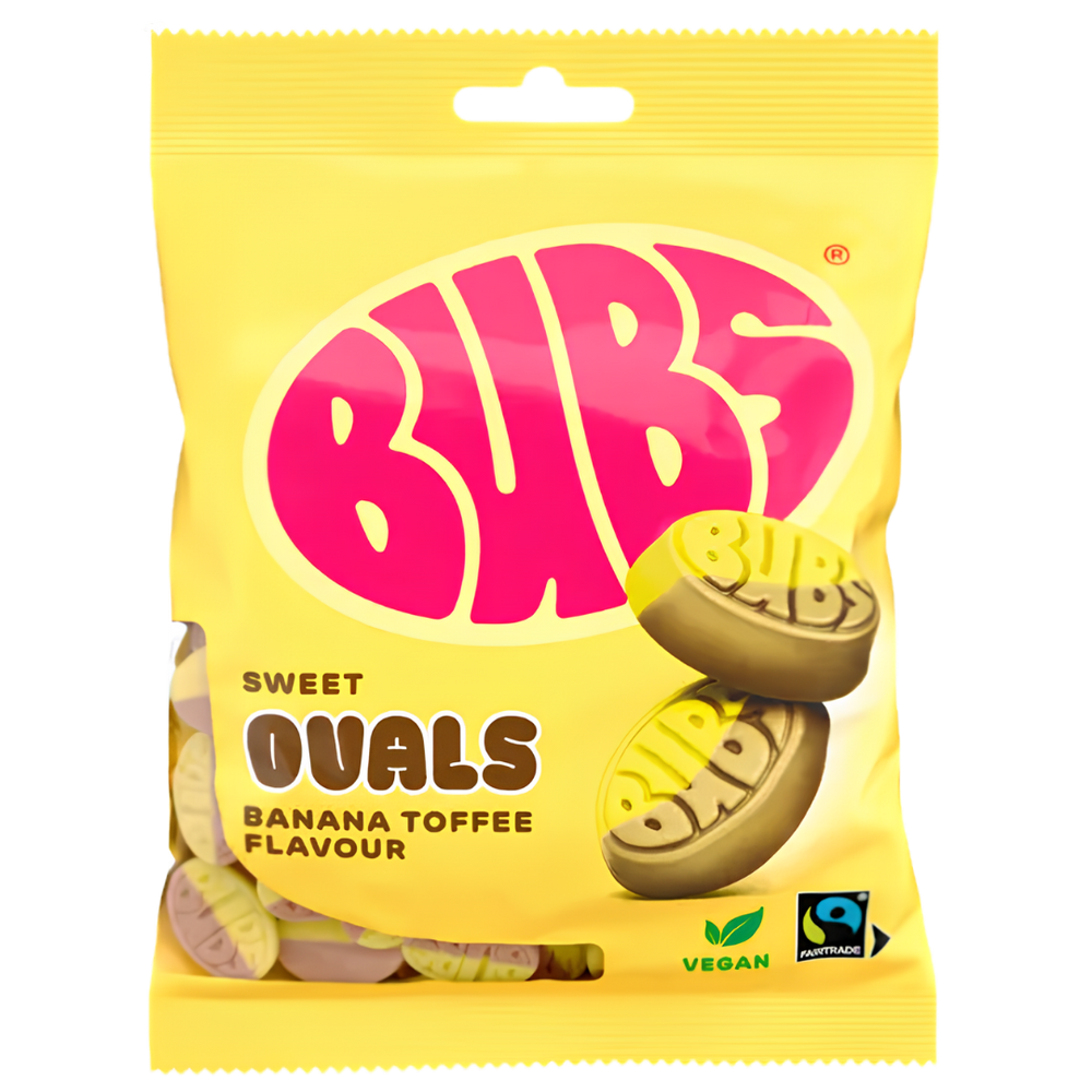 BUBS Sweet Ovals Banana Toffee – Bonbons Vegan Banane et Caramel