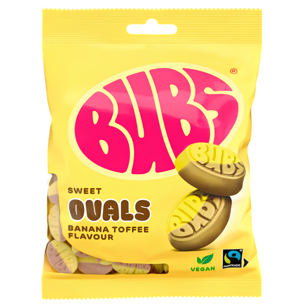 BUBS Banana Toffee Ovals – Banane & caramel – produit importé chez Gr’eat Gourmandises