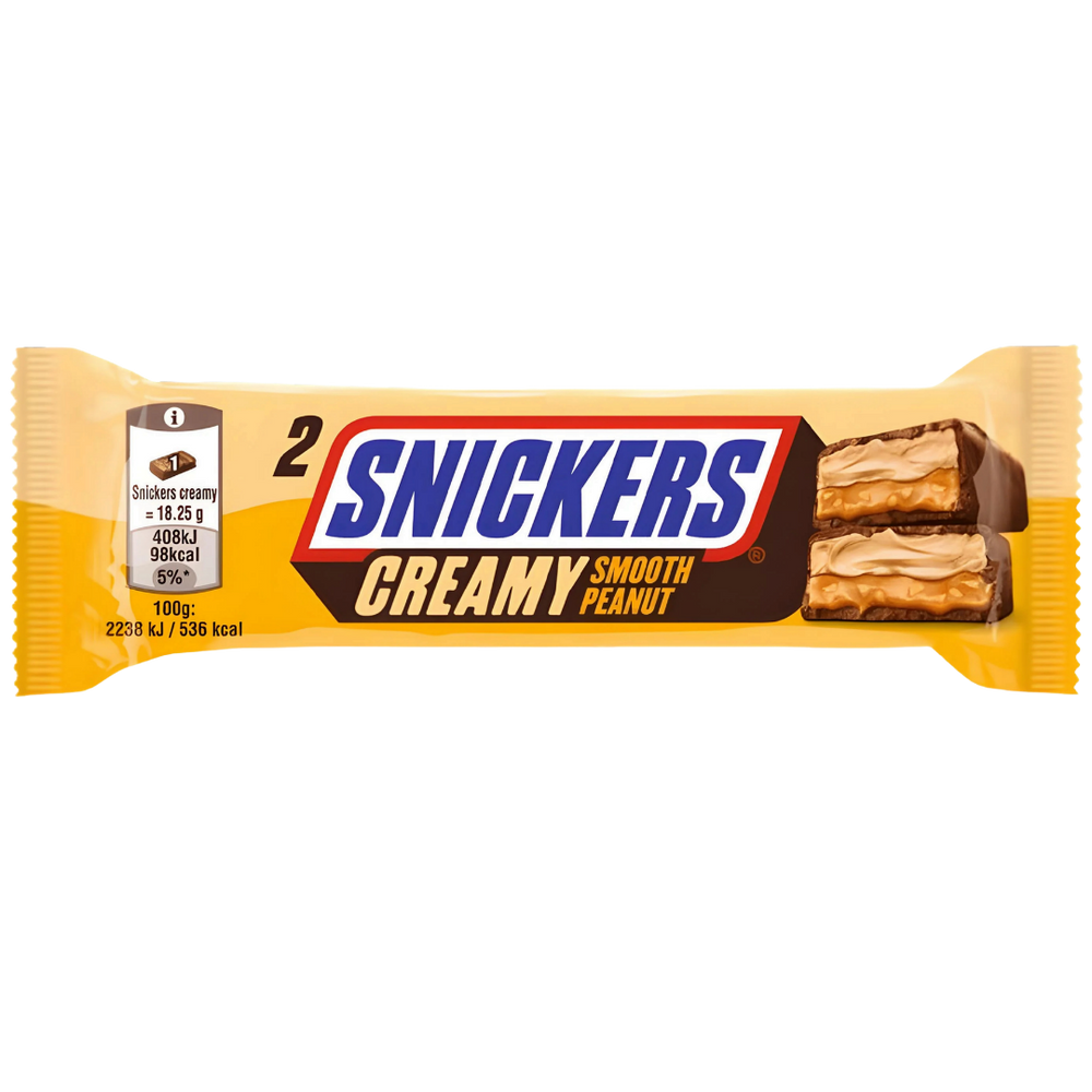 Snickers Creamy Smooth Peanut – Barre Chocolatée au Cœur Crémeux de Cacahuète