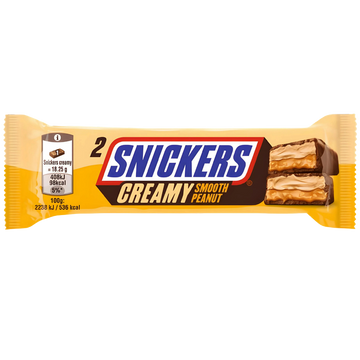 Snickers Creamy Smooth Peanut – Barre Chocolatée au Cœur Crémeux de Cacahuète