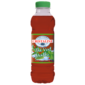 Cristaline Thé Vert Menthe – Boisson à l’eau de source 500 ml