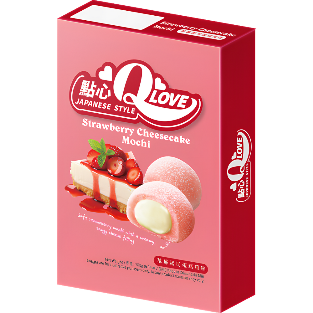 QLove Mochi Deluxe Cheesecake à la Fraise – 180 g