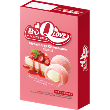 QLove Mochi Deluxe Cheesecake à la Fraise – 180 g