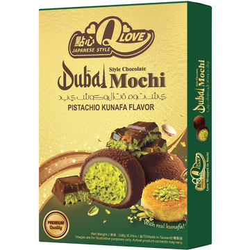 QLove Mochi Deluxe Chocolat Dubaï, Pistache & Kunafa – 168 g