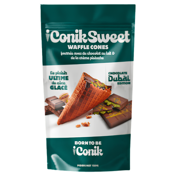 iConikSweet Waffle Cones Chocolat & Pistache – Dubai Edition 120 g