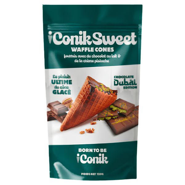 iConikSweet Waffle Cones Chocolat & Pistache – Dubai Edition 120 g