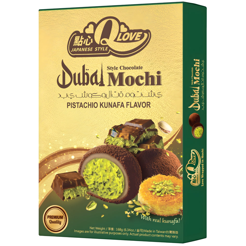 Qlove Dubai Chocolate Pistachio Kunafa Mochi 🇹🇼