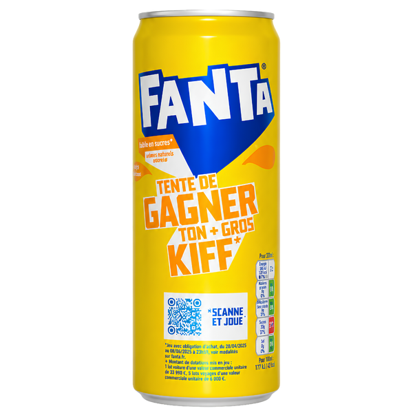 Fanta Orange – Canette 330 ml – produit importé chez Gr’eat Gourmandises