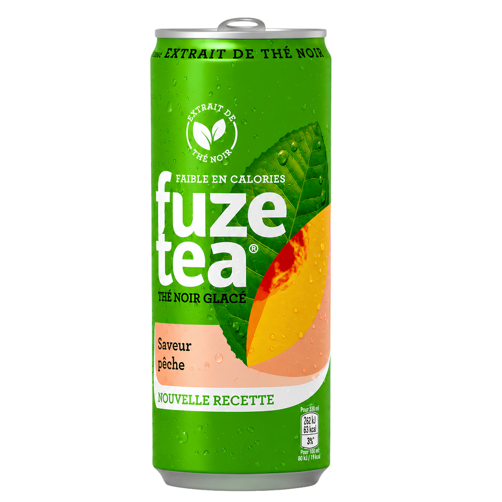 Fuze Tea Thé Noir Glacé Saveur Pêche Canette