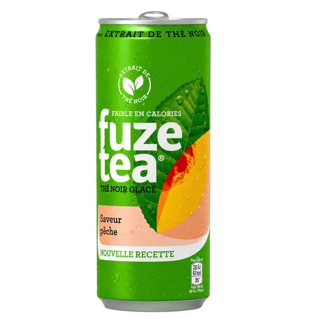 Fuze Tea Thé Noir Glacé Saveur Pêche Canette