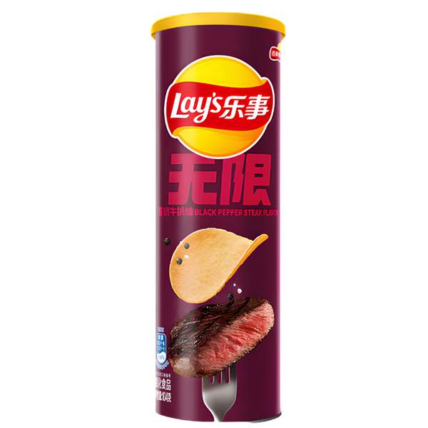 Lay’s Stax Black Pepper Steak – 104 g – produit importé chez Gr’eat Gourmandises
