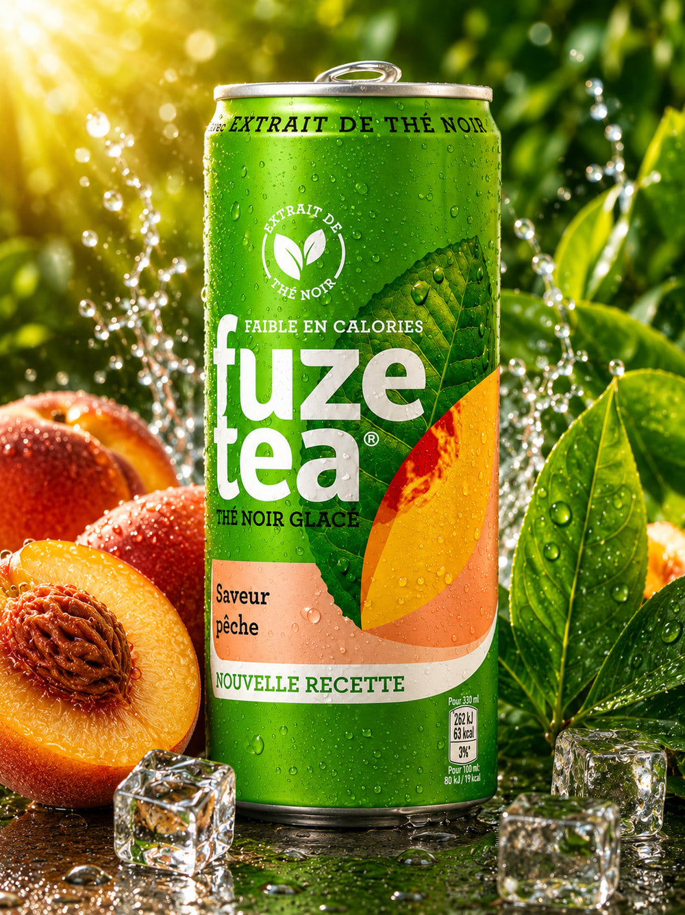 Fuze Tea Thé Noir Glacé Saveur Pêche Canette